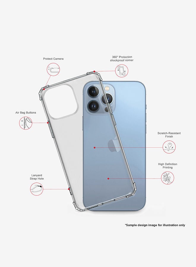 Stylizedd Monogram Design Classic Clear Cover for Apple iPhone 13 Pro Case Soft TPU Gel Thin Transparent Flexible Cover - H - Image 3