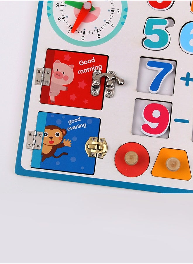 BAYBEE Baybee Math Board Learning Educational Toys Wooden Numbers - Shapes Puzzle Children's Early Education Puzzle Unlocking Cognitive Enlightenment Toys Math Learning Educational Toys  - Image 4