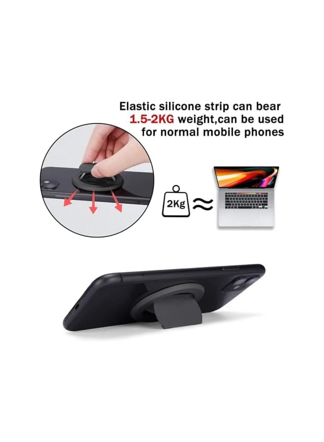 S-TOP Magnetic Phone Ring Holder, Ultra-Thin 3mm Anti-Slip Finger Grip Stand, Adjustable Friction Hinge with Rotating Kickstand for Most Smartphones and Tablets, Compatible with Magnetic Car Mounts - Image 3