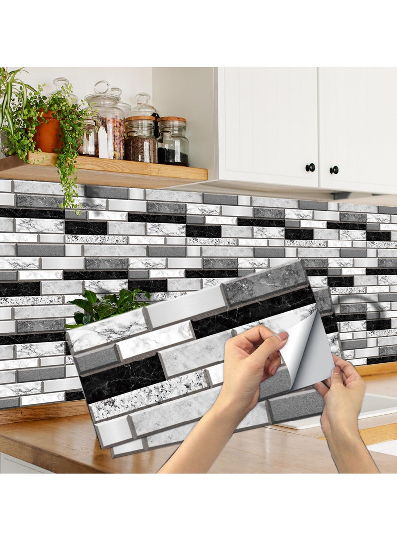 SYOSI 12 Sheets Tile Stickers for Bathroom, Self Adhesive Wall Tiles Waterproof Stick on Tile, Wall Tile Transfers Sticker for Home Decor, Peel & Stick self-Adhesive splashback - Image 1