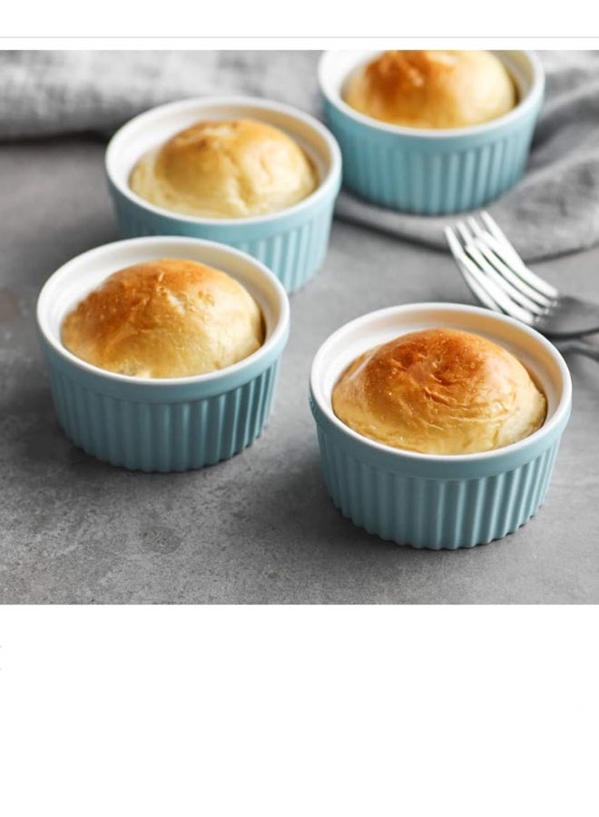 كريم برولي راميكن وأطباق سوفلي، صحن خزفي، طبق صلصة. كؤوس البودينغ، مجموعة من 6. - Image 5