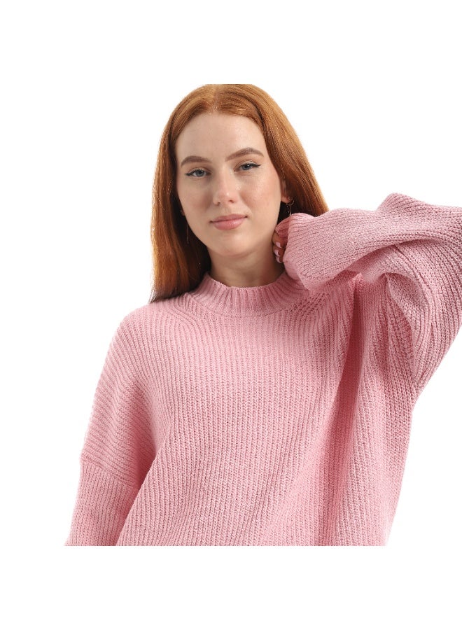 Caesar Women's plain wool sweater with a round neck - Image 5