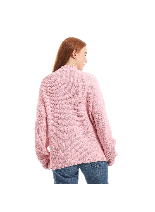 Caesar Women's plain wool sweater with a round neck - Image 3