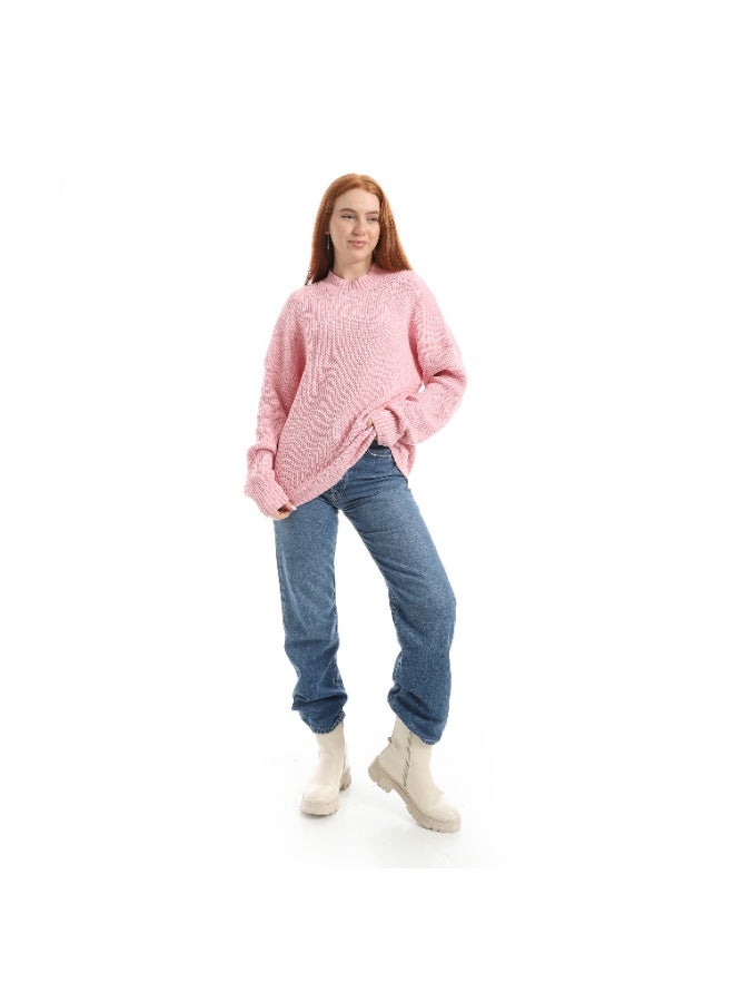 Caesar Women's plain wool sweater with a round neck - Image 4