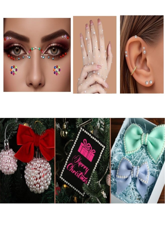 Jubobu 4 Sheets Self Adhesive Face Gems and Pearls for Makeup, Festival Jewels, Hair Gems, Rhinestone Stickers for Face, Eye, Makeup, Nail, Body, Crafts - Image 5