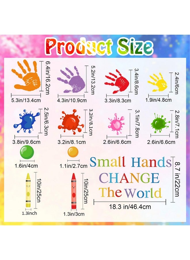 Sondeng Colorful Inspirational Quotes Wall Decals Watercolor Paint Splatter Wall Decals Motivational Saying Wall Stickers Handprint Crayon Wall Stickers for Kids Classroom Nursery Playroom Daycare Decor - Image 2