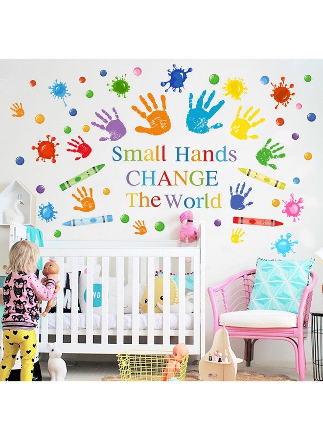 Sondeng Colorful Inspirational Quotes Wall Decals Watercolor Paint Splatter Wall Decals Motivational Saying Wall Stickers Handprint Crayon Wall Stickers for Kids Classroom Nursery Playroom Daycare Decor - Image 5