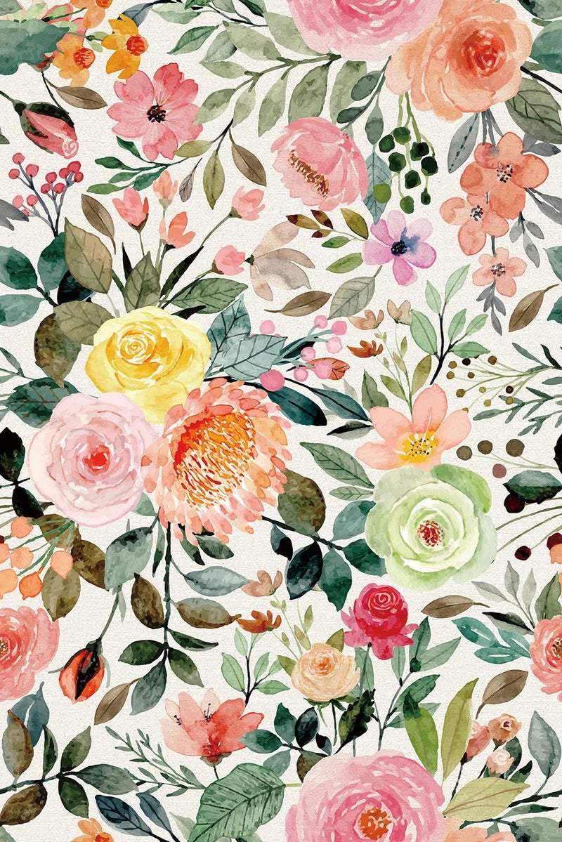 Qoubao Self Adhesive Rose Floral Drawer Liner Contact Paper Peel and Stick Floral Wallpaper for Girls Bedroom Shelves Cabinets Dresser Table Furniture Walls Decal 177X117 Inches