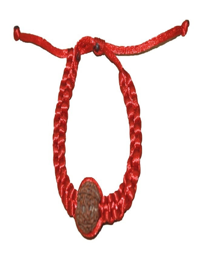 IS4A Handmade Rakhi Set of 2, Rudhaksha Rakhi and Evil Eye Rakhi, Rope Bracelet with Rudraksh Bead, Rakhi Gifts for Brother, Sister, Bhaiya, Bhabhi for Indian Rakhi Raksha Bandhan Festival (Red + Blue) - Image 2