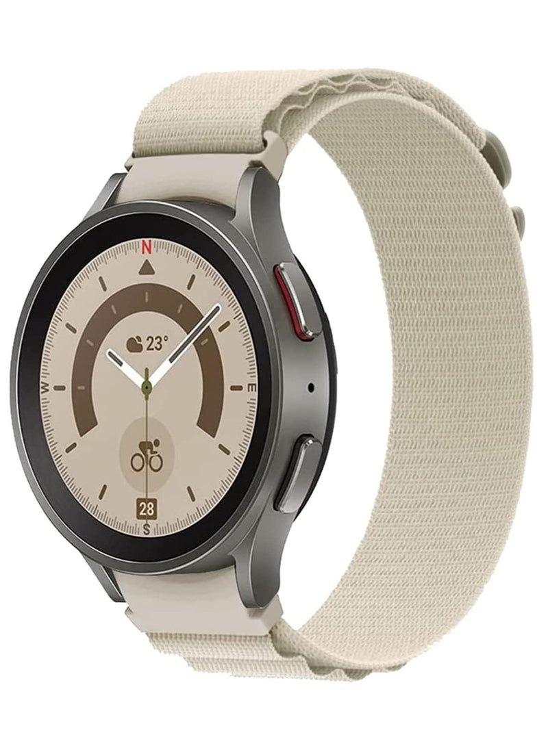 Generic Tentech Nylon Watch Band For Samsung Galaxy Watch 6 / 5 / 4 Bands 40mm 44mm/Watch 5 Pro Band 45mm/Watch 4 / 6 Classic Bands 42mm 43mm 46mm 47mm, Alpine Loop Woven Sport Strap - white  - Image 4