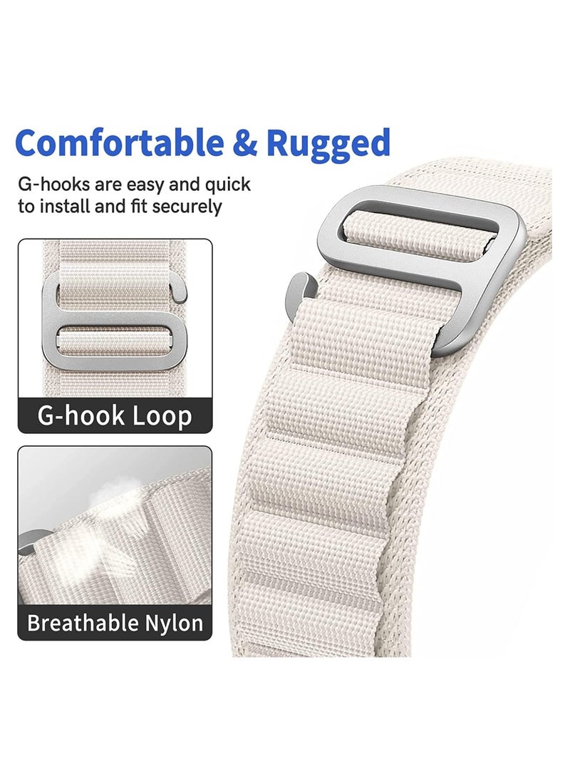 Generic Tentech Nylon Watch Band For Samsung Galaxy Watch 6 / 5 / 4 Bands 40mm 44mm/Watch 5 Pro Band 45mm/Watch 4 / 6 Classic Bands 42mm 43mm 46mm 47mm, Alpine Loop Woven Sport Strap - white  - Image 5