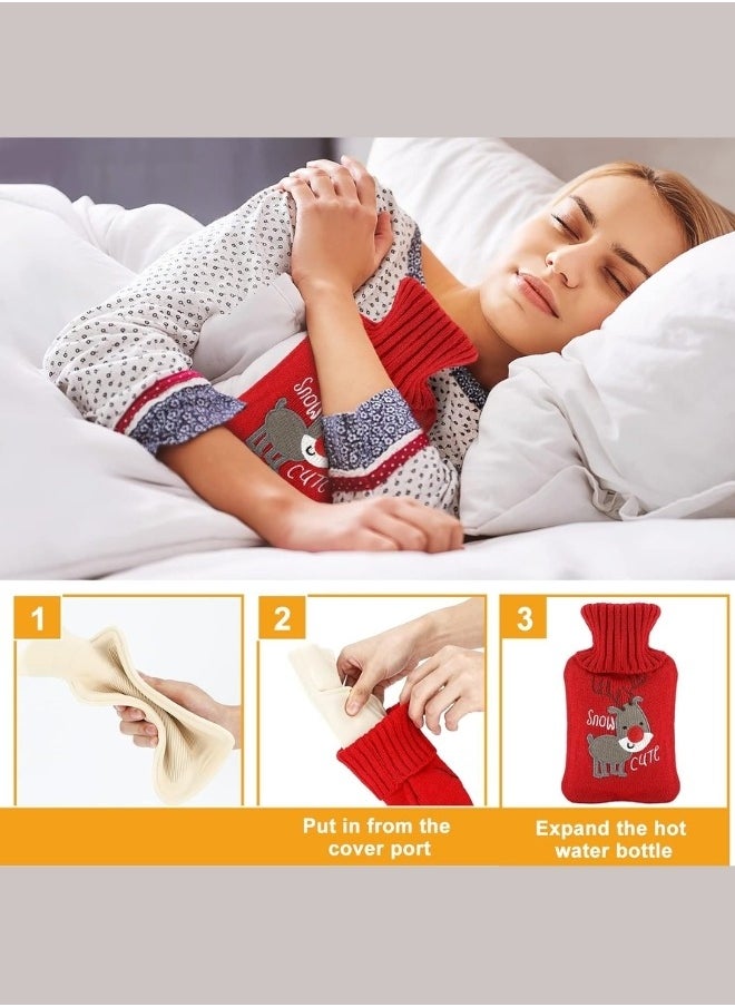 Lifenpure Lifenpure™ Hot Water Bottle with Knitted Cover 2 Liter, Classic Rubber Hot Water Bag for Cramps, Neck, Shoulders Pain Relief, Hot Cold Pack for Hot and Cold Therapy and Feet Warmer  - Image 3