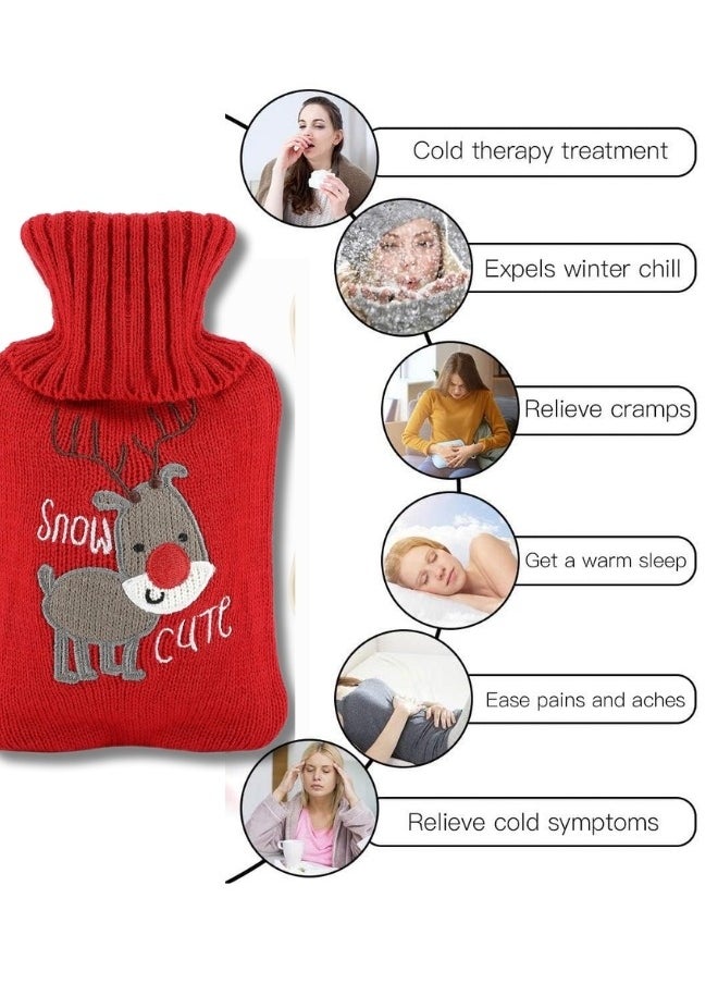 Lifenpure Lifenpure™ Hot Water Bottle with Knitted Cover 2 Liter, Classic Rubber Hot Water Bag for Cramps, Neck, Shoulders Pain Relief, Hot Cold Pack for Hot and Cold Therapy and Feet Warmer  - Image 4