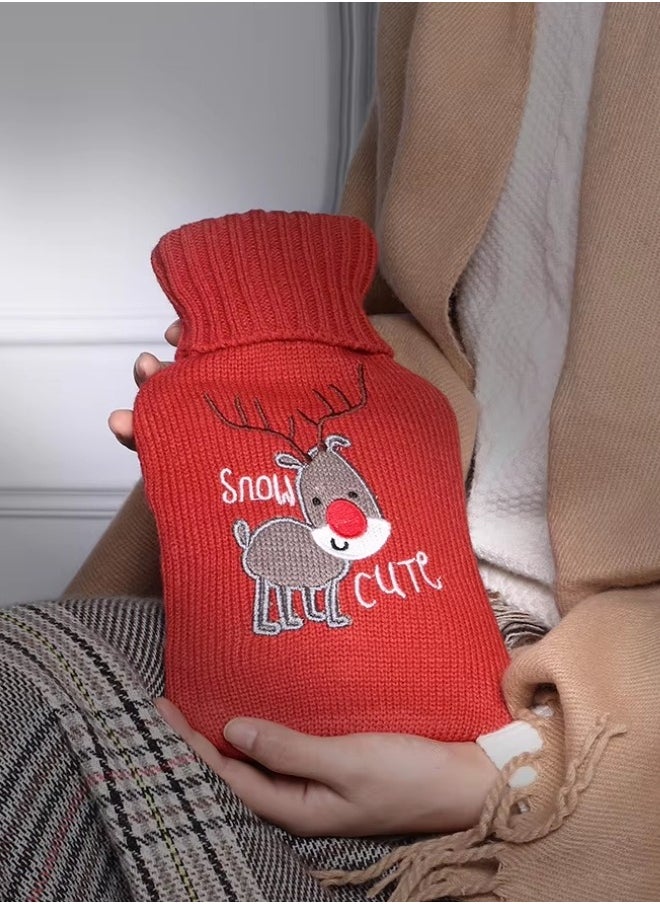 Lifenpure Lifenpure™ Hot Water Bottle with Knitted Cover 2 Liter, Classic Rubber Hot Water Bag for Cramps, Neck, Shoulders Pain Relief, Hot Cold Pack for Hot and Cold Therapy and Feet Warmer  - Image 2