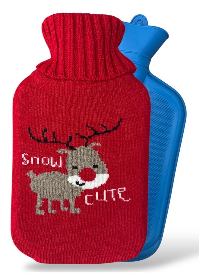 Lifenpure Lifenpure™ Hot Water Bottle with Knitted Cover 2 Liter, Classic Rubber Hot Water Bag for Cramps, Neck, Shoulders Pain Relief, Hot Cold Pack for Hot and Cold Therapy and Feet Warmer  - Image 1