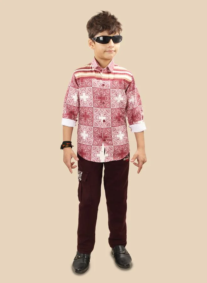 Ts Trends Ts Trends Printed Buttoned Shirt and Pant Set