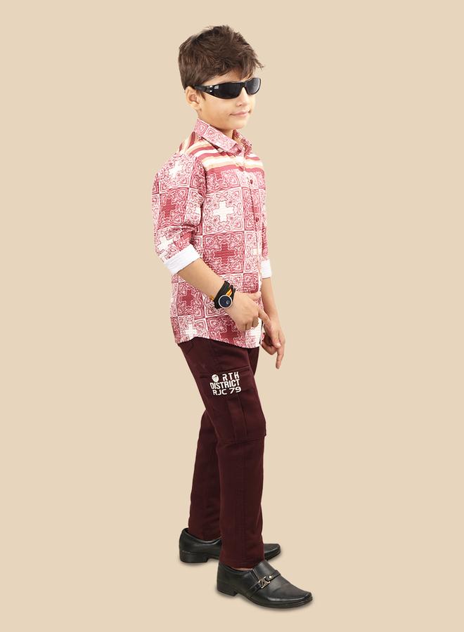 Ts Trends Printed Buttoned Shirt and Pant Set - Image 2