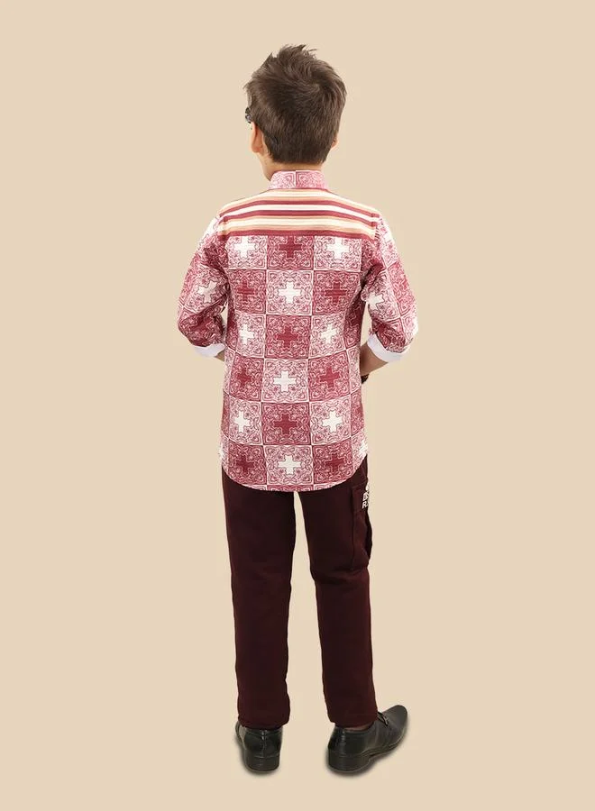 Ts Trends Ts Trends Printed Buttoned Shirt and Pant Set