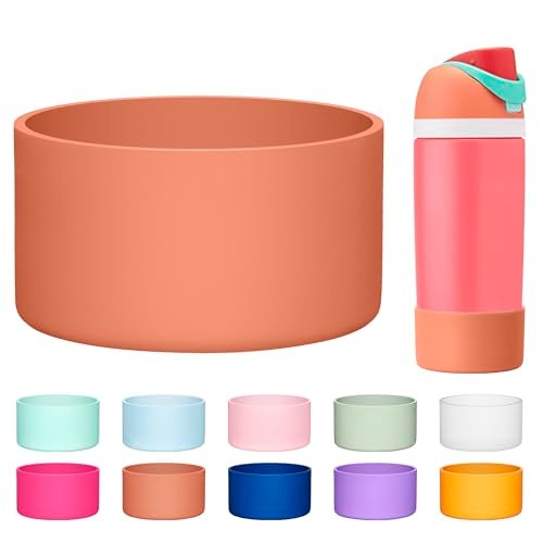 Diumepo Silicone Boot for Owala 16oz Water Bottle, Anti-Slip Protective Sleeve Bottom Bumper Protector for Owala Kids and FreeSip 16 oz Water Bottle, BPA Free （Adzuki Red） - Image 1