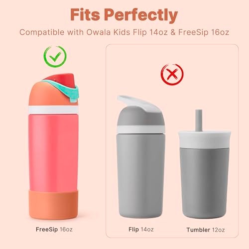 Diumepo Silicone Boot for Owala 16oz Water Bottle, Anti-Slip Protective Sleeve Bottom Bumper Protector for Owala Kids and FreeSip 16 oz Water Bottle, BPA Free （Adzuki Red） - Image 2