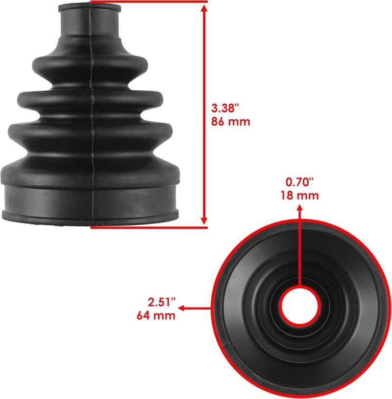 Caltric Front Axle Inner Outer Cv Boot Kit Compatible with Can-Am Outlander 800 4X4 Xt 2006 2007 2008 - Image 3