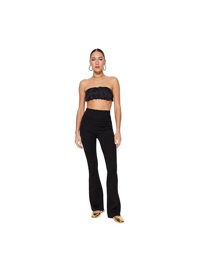 ترينديول Trendyol Women's Black Flare Knitted Pants Pants (pack of 1) - Image 5