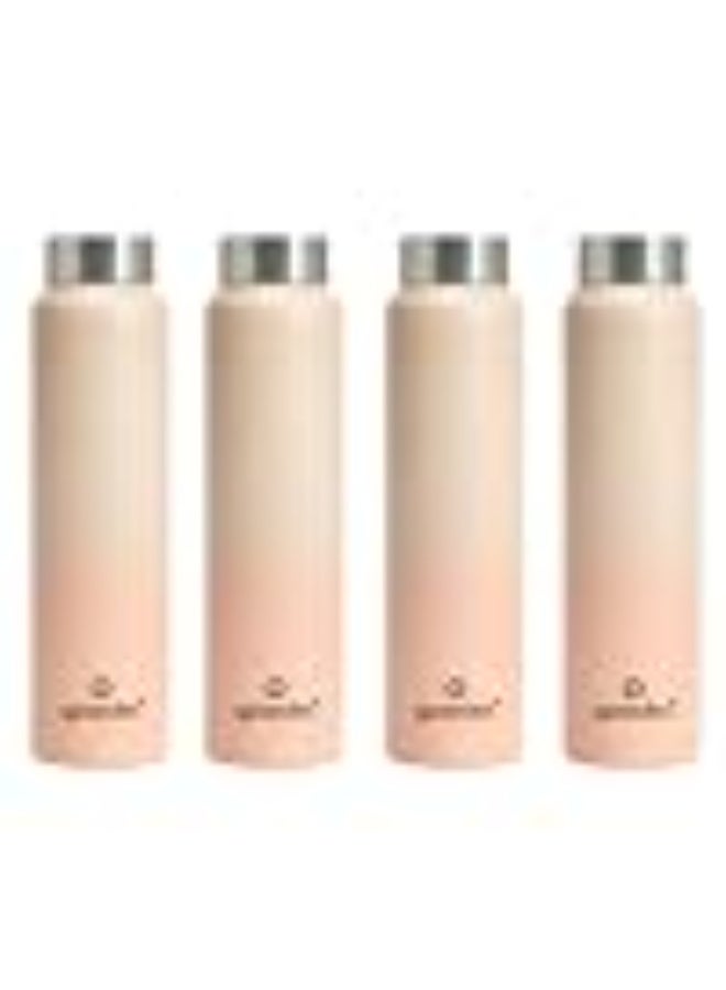 Speedex Stainless Steel Water Bottle 1 Ltr, Leak Proof Screw Cap, BIS Approved 1000 ml Metal Bottle For Daily, Office, School, Gym, Travel Use for Men, Women, Kids, Adults, Peach Orange, Set of 4 - Image 1