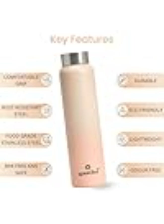 Speedex Stainless Steel Water Bottle 1 Ltr, Leak Proof Screw Cap, BIS Approved 1000 ml Metal Bottle For Daily, Office, School, Gym, Travel Use for Men, Women, Kids, Adults, Peach Orange, Set of 4 - Image 2