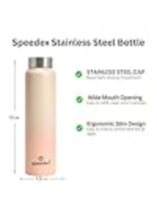 Speedex Stainless Steel Water Bottle 1 Ltr, Leak Proof Screw Cap, BIS Approved 1000 ml Metal Bottle For Daily, Office, School, Gym, Travel Use for Men, Women, Kids, Adults, Peach Orange, Set of 4 - Image 4