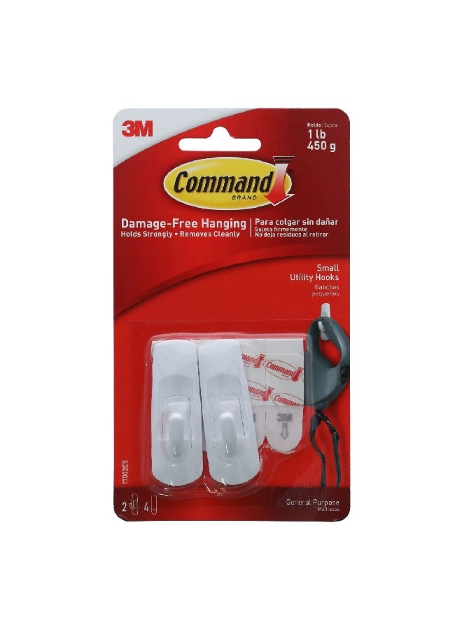 Command 2-Piece Utility Hook White Small 17002-MPES - Image 1