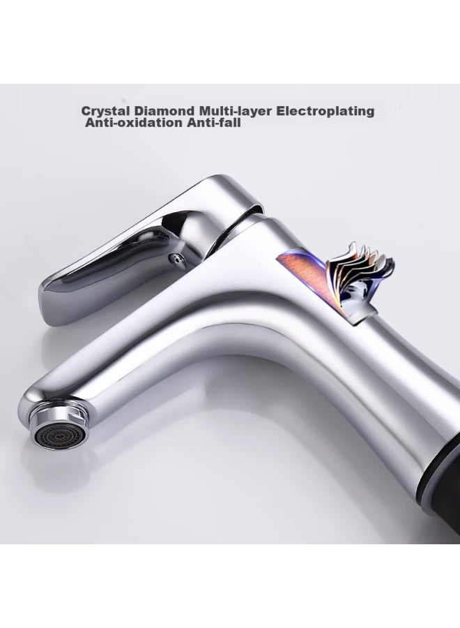 Larsd Basin Faucet, Hot And Cold Water Bathroom Cabinet Brass Tap For Washbasin And Sink F071 - Image 2