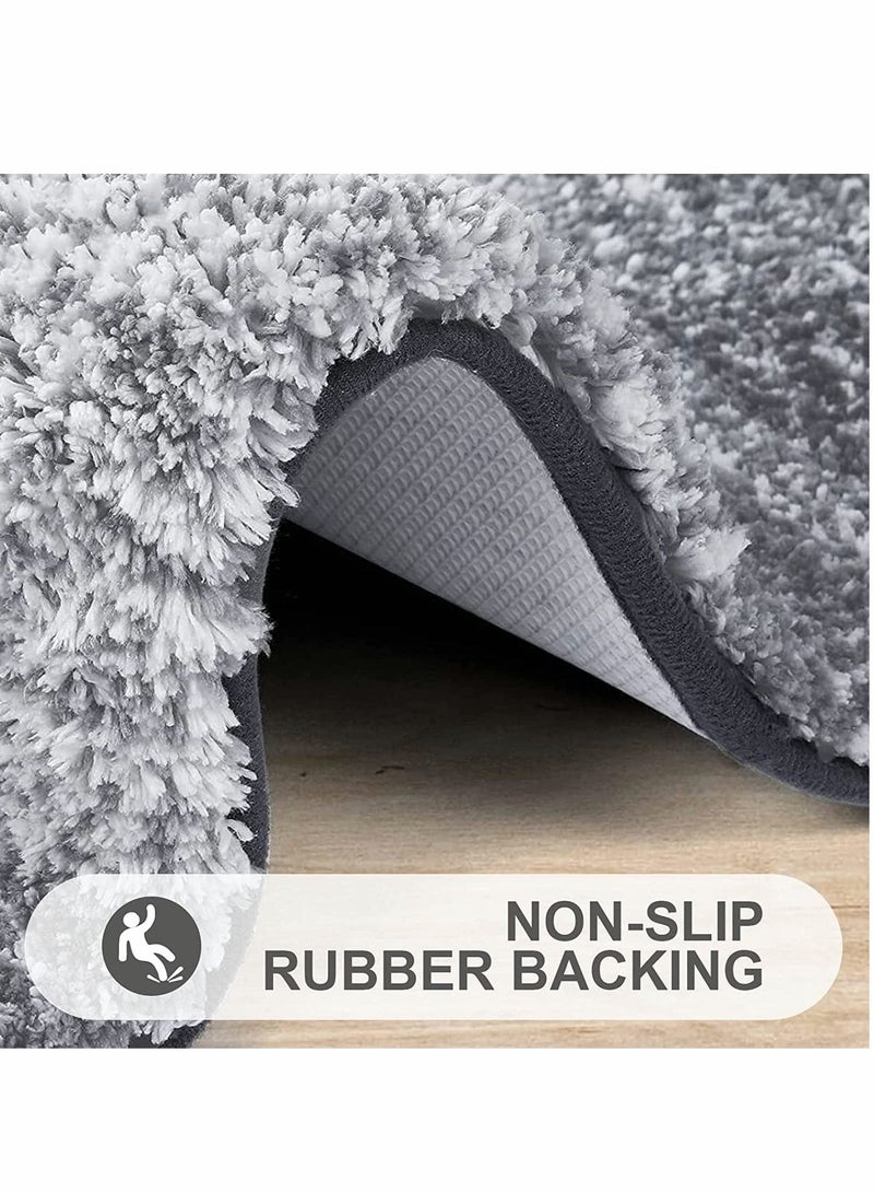 SYOSI Luxury Bathroom Rug Mat, Extra Soft and Absorbent Microfiber Bath Rugs, Non-Slip Plush Bath Carpet, Machine Wash Dry, Bath Mats for Bathroom Floor, Tub and Shower, 41x61 cm, Grey Brand: SYOSI - Image 3
