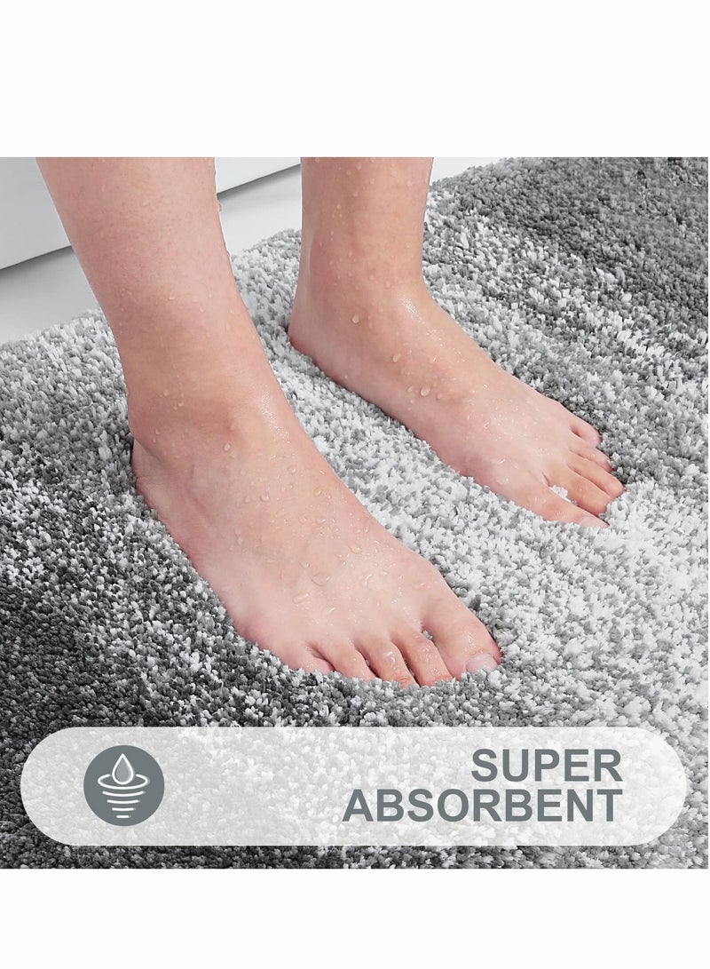 SYOSI Luxury Bathroom Rug Mat, Extra Soft and Absorbent Microfiber Bath Rugs, Non-Slip Plush Bath Carpet, Machine Wash Dry, Bath Mats for Bathroom Floor, Tub and Shower, 41x61 cm, Grey Brand: SYOSI - Image 4