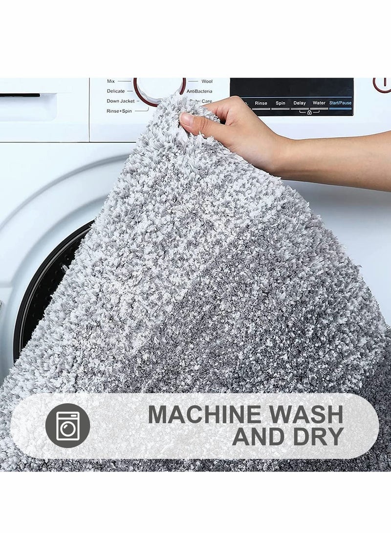 SYOSI Luxury Bathroom Rug Mat, Extra Soft and Absorbent Microfiber Bath Rugs, Non-Slip Plush Bath Carpet, Machine Wash Dry, Bath Mats for Bathroom Floor, Tub and Shower, 41x61 cm, Grey Brand: SYOSI - Image 5