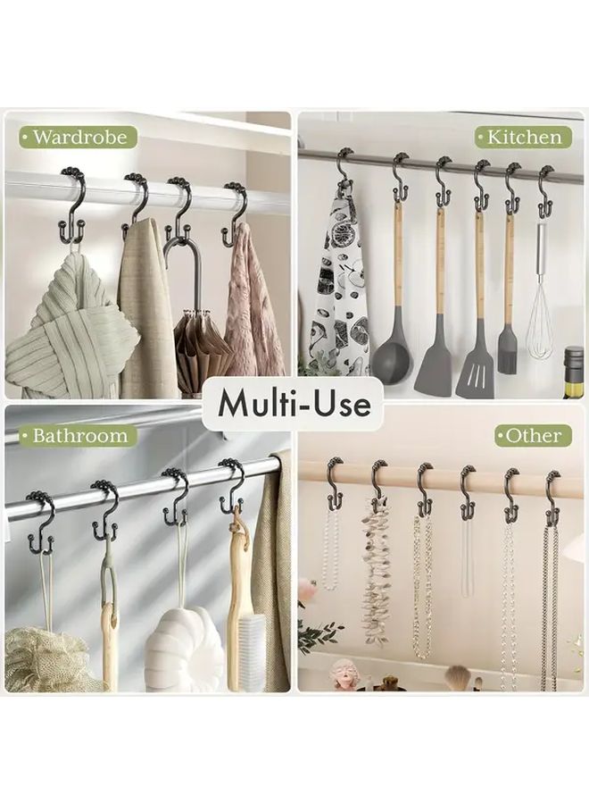 Golden Shower Hooks 12 Pack Rust Resistant Metal Double Glide Rings For Curtains - Image 5