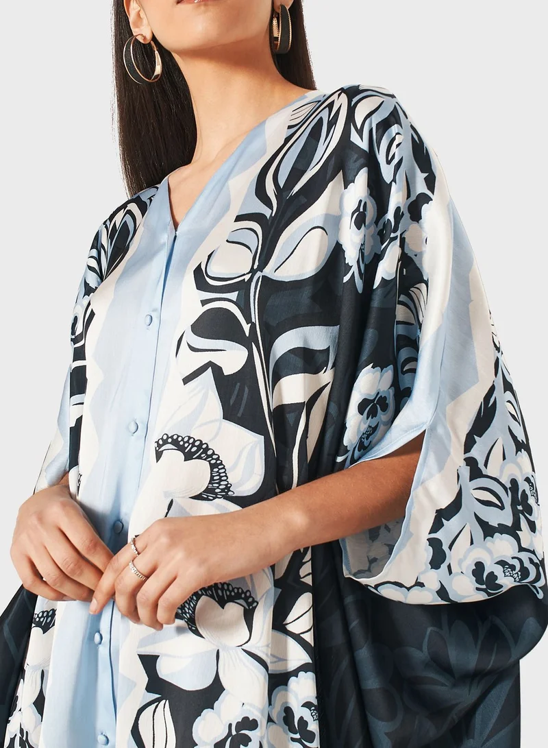Iconic Printed Button Detail Dress