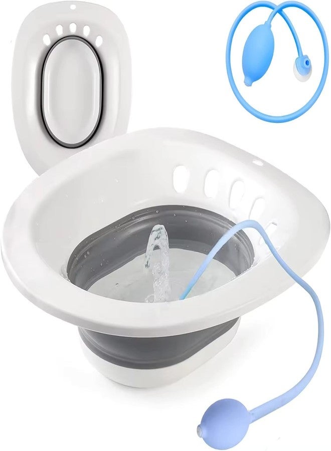 MBKOH Sitz Bath for Adults | Fits All Toilet Seats | Pump Flusher for Fissure, Pregnant Women, Postpartum Care, Hemorrhoids Inflammation Treatment | Piles Tub for Hot Water Bathing | Sitz Bath Tub for Post Delivery (Multicolour) - Image 1