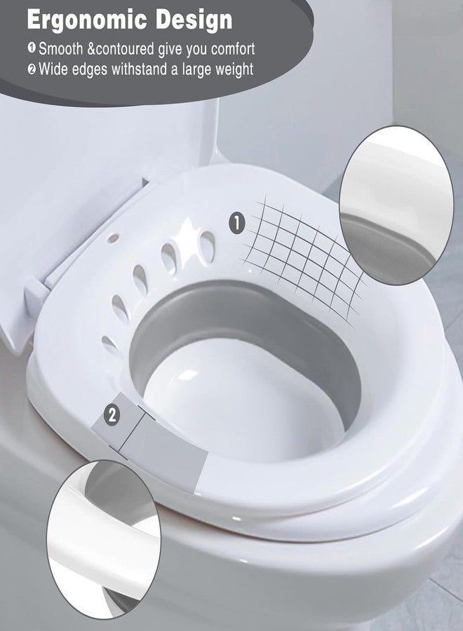 MBKOH Sitz Bath for Adults | Fits All Toilet Seats | Pump Flusher for Fissure, Pregnant Women, Postpartum Care, Hemorrhoids Inflammation Treatment | Piles Tub for Hot Water Bathing | Sitz Bath Tub for Post Delivery (Multicolour) - Image 4