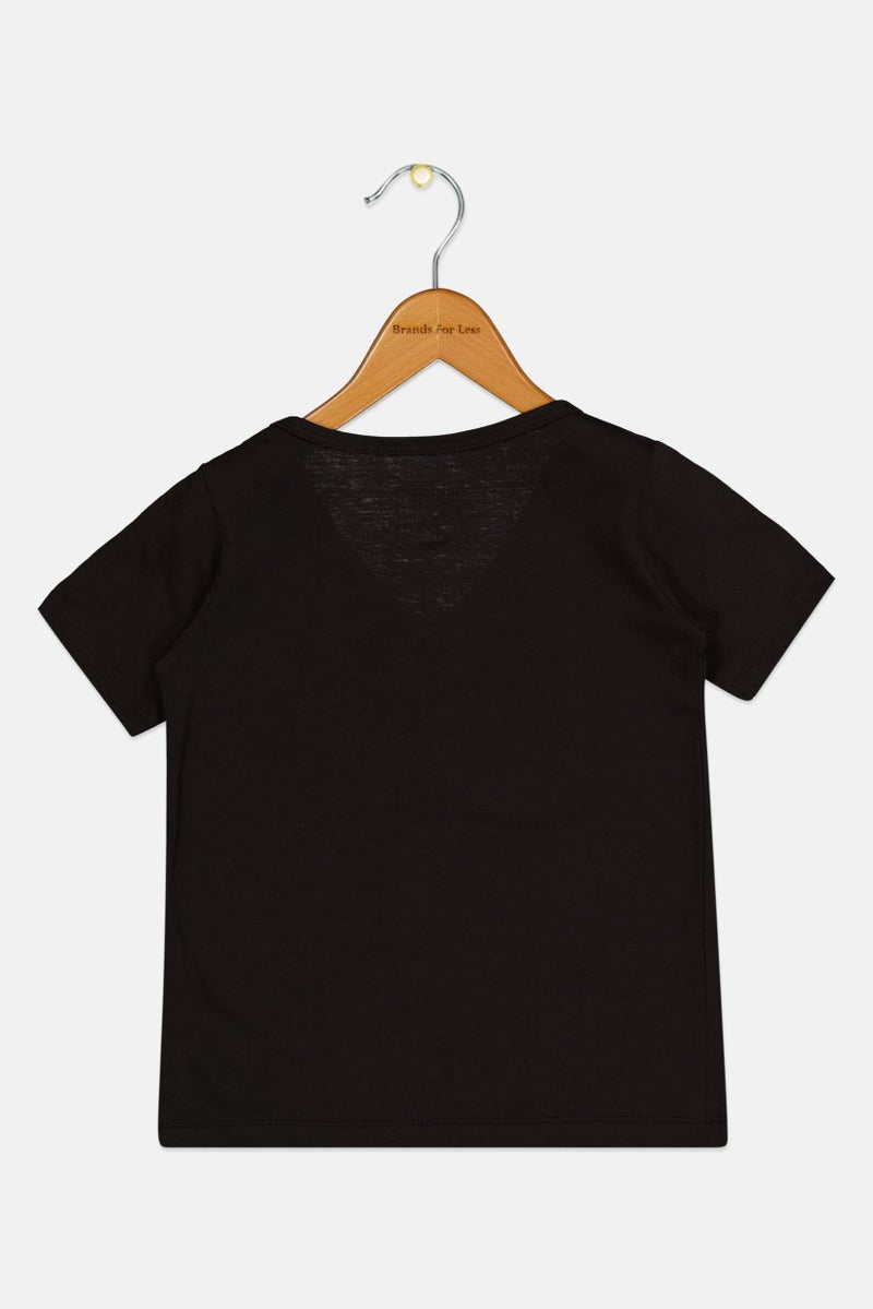 Reebok Toddlers Girl V Neck Short Sleeve Outdoor T-Shirt, Black - Image 2