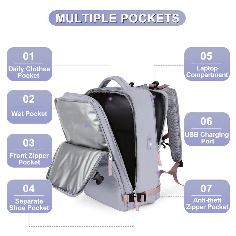 coofay Travel Backpack For Women Airline Approved Carry On Backpack Flight Approved Waterproof Sports Luggage Backpack Casual Daypack Small Hiking Backpack - Image 5