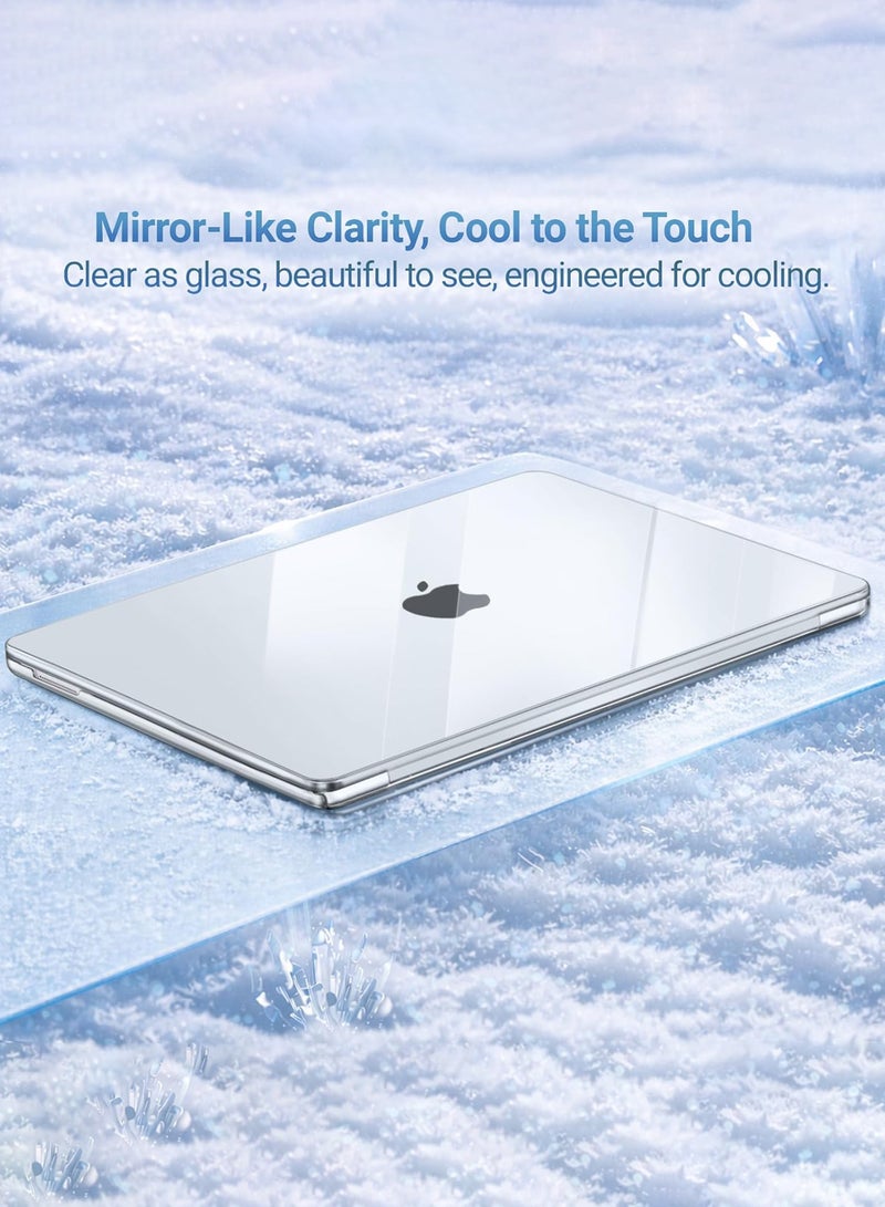 سجيت حافظة متوافقة مع MacBook Neo مقاس 13 بوصة (إصدار 2026، موديل A3404 مع شريحة A18 Pro)، غلاف بلاستيكي صلب مع غطاء لوحة مفاتيح لحماية MacBook Neo 13 بوصة، شفاف كريستالي - Image 2