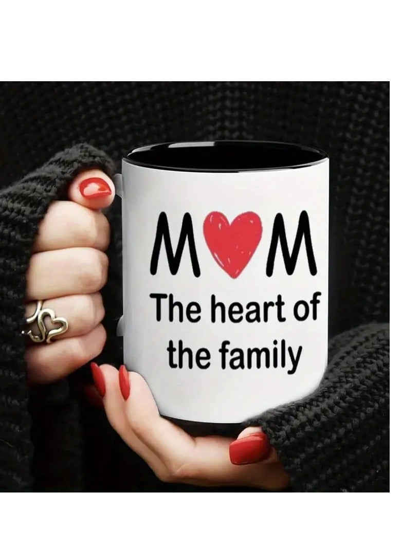 RYN Mom is the Heart of the Family" Inspirational MUG, Heartwarming Coffee Cup, Hand Wash Only, Reusable, with Multipurpose Use, for Loving Moms, Small Gift, Fun Gift - Image 2