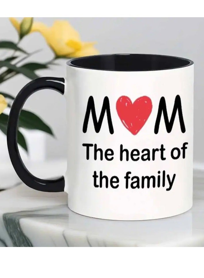 RYN Mom is the Heart of the Family" Inspirational MUG, Heartwarming Coffee Cup, Hand Wash Only, Reusable, with Multipurpose Use, for Loving Moms, Small Gift, Fun Gift - Image 4