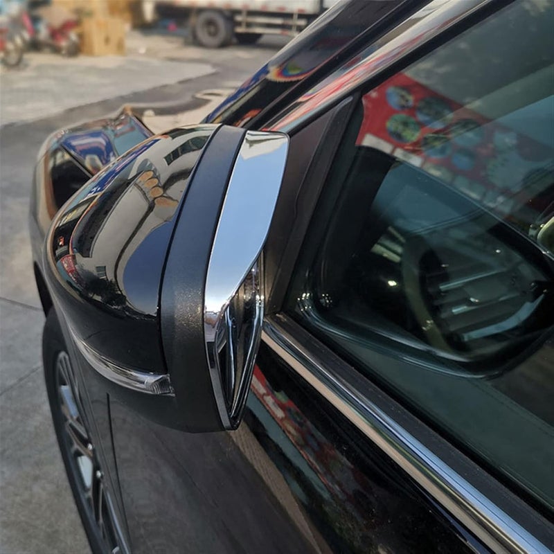 Wivplex ABS Chromed Rearview Mirror Eyebrow Rain Shield Cover - Image 5
