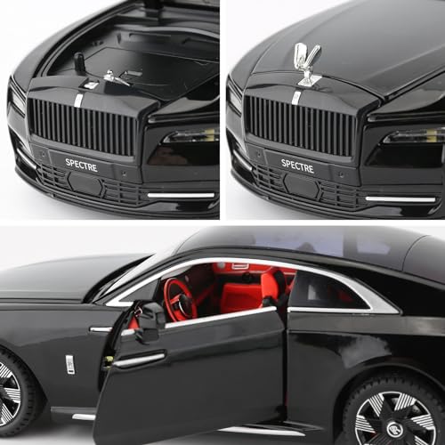 BDTCTK Compatible for 1:24 Rolls Royce Spectre Model Car, Diecast Collectible Pull Back Toy Car with Sound and Light for Adults Kids Boys Girls, Gift Black - Image 5
