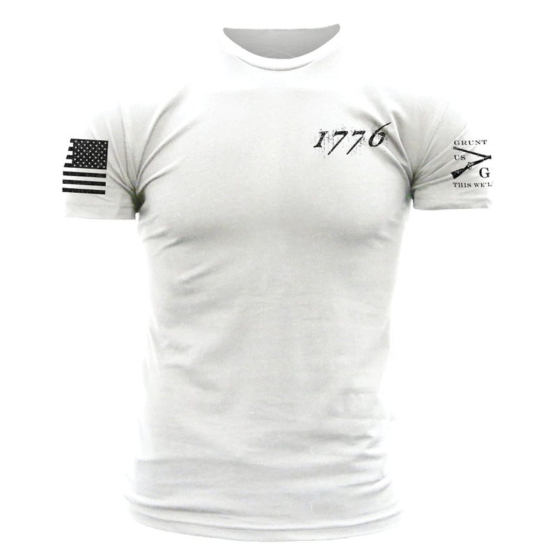 Grunt Style 1776 Flag Men's T-Shirt (White, Medium) - Image 2