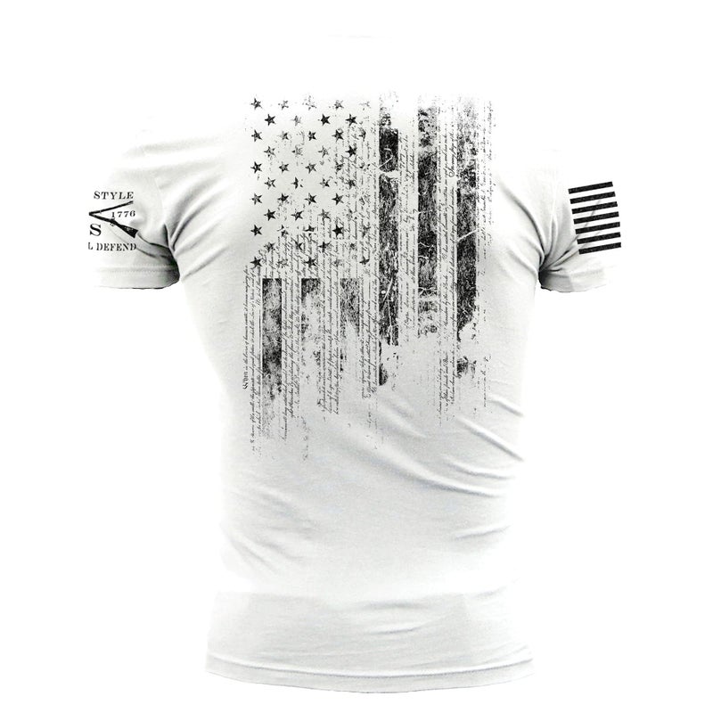 Grunt Style 1776 Flag Men's T-Shirt (White, Medium) - Image 3