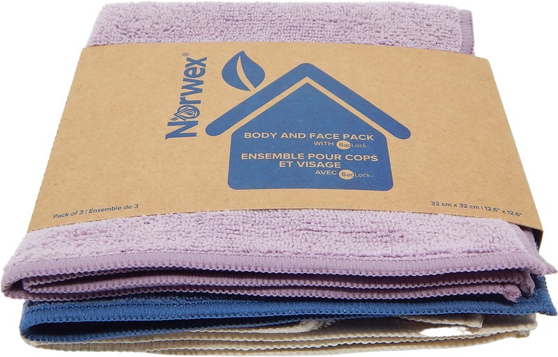 Norwex Tranquil Body Pack (Three Cloths: Denim, Lavender, Vanilla) - Image 2