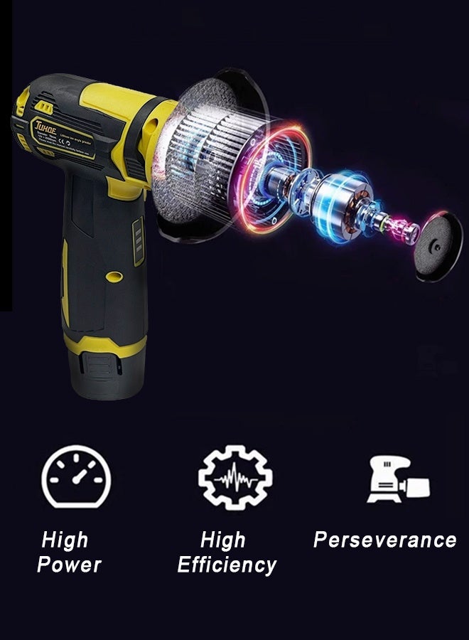 JUHOE 12V Cordless Mini Angle Grinder - 29500 RPM with 2 Batteries - Includes Cutting & Grinding Discs - Lightweight & Portable for Metal/Wood/Plastic - Image 2