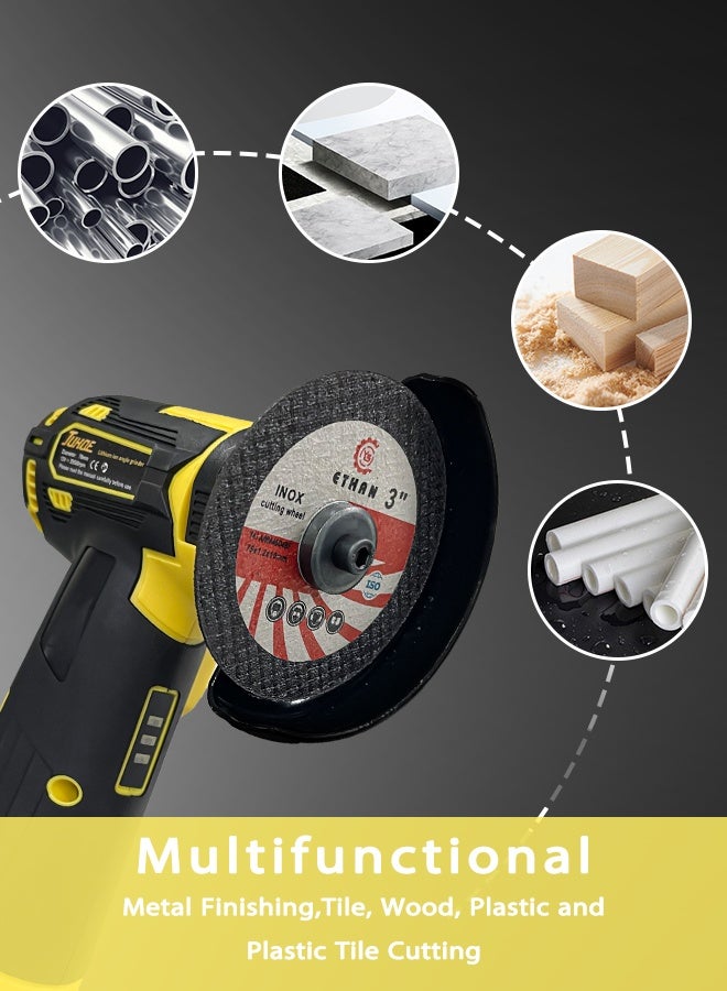 JUHOE 12V Cordless Mini Angle Grinder - 29500 RPM with 2 Batteries - Includes Cutting & Grinding Discs - Lightweight & Portable for Metal/Wood/Plastic - Image 4